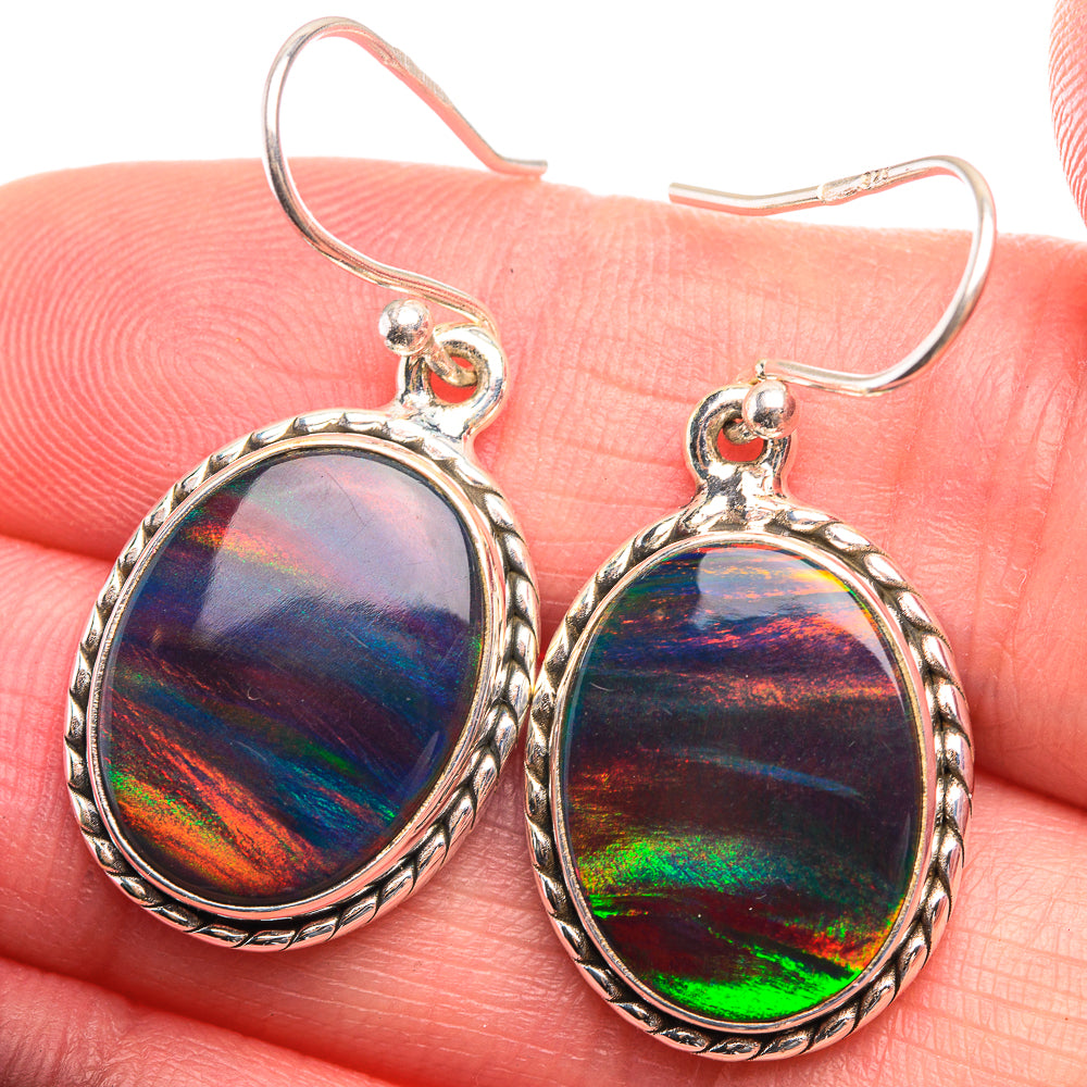 Aura Opal Earrings 1 3/8" (925 Sterling Silver) EARR432159