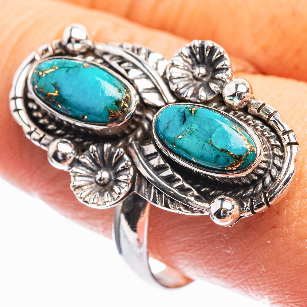 Blue Copper Composite Turquoise Ring Size 10 (925 Sterling Silver) R141923