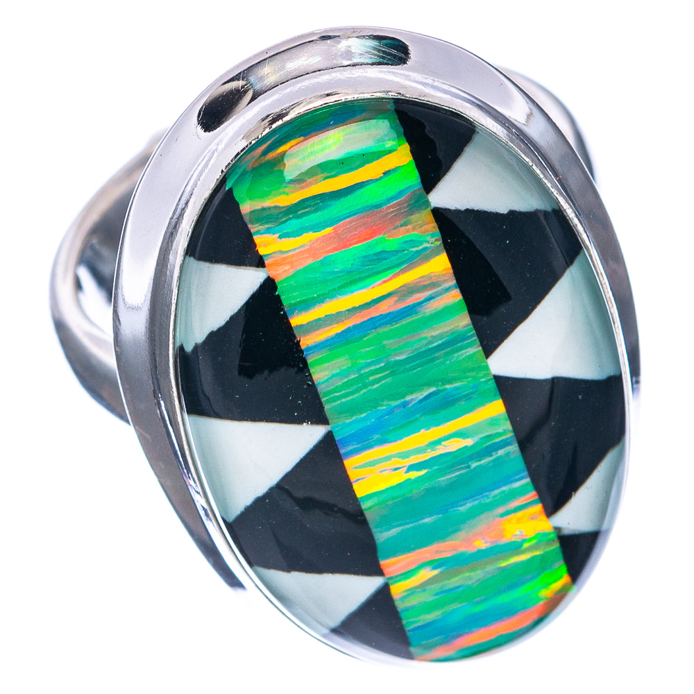Premium Aura Opal Ring Size 5.75 (.925 Sterling Silver)