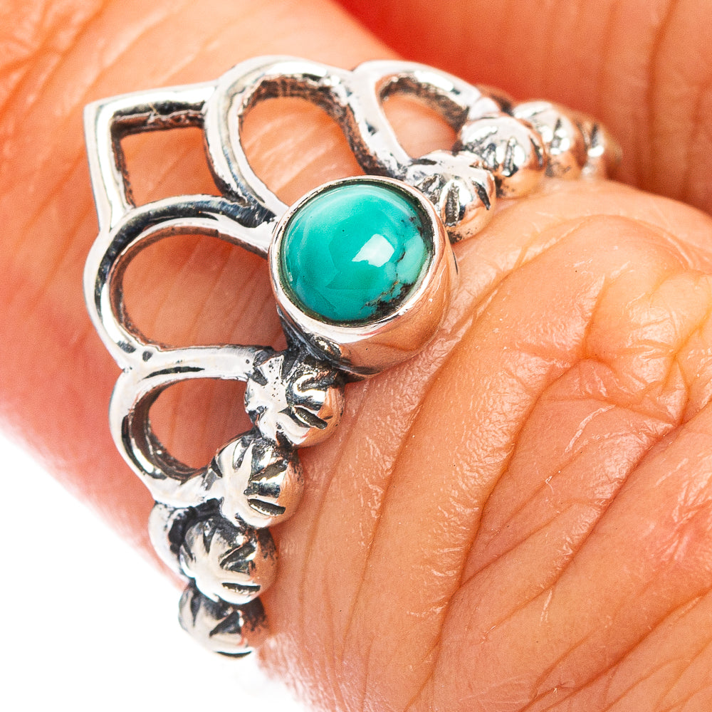 Turquoise Crown Dainty Ring Size 5.75 (.925 Sterling Silver)