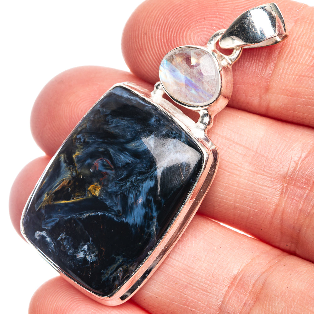 Pietersite, Rainbow Moonstone Pendant 1 3/4" (925 Sterling Silver) P39168