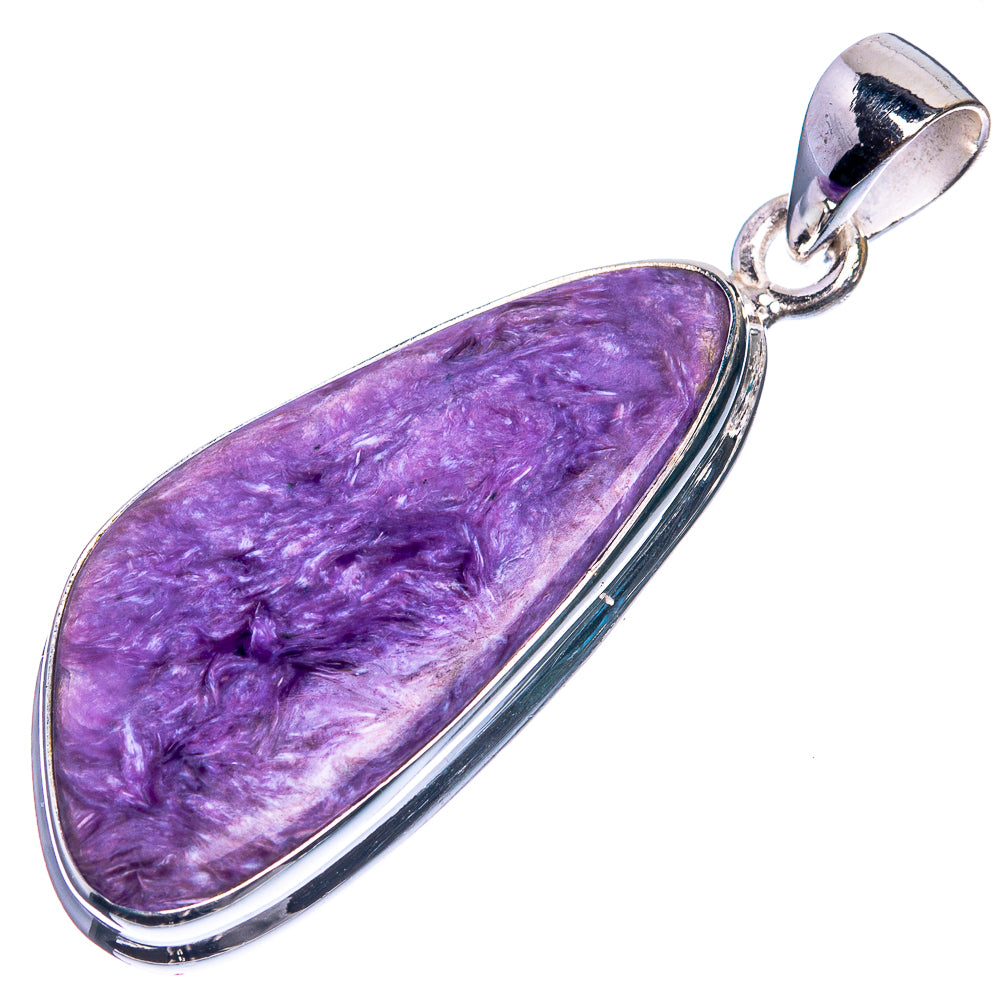Charoite 925 Sterling Silver Pendant 1 3/4"
