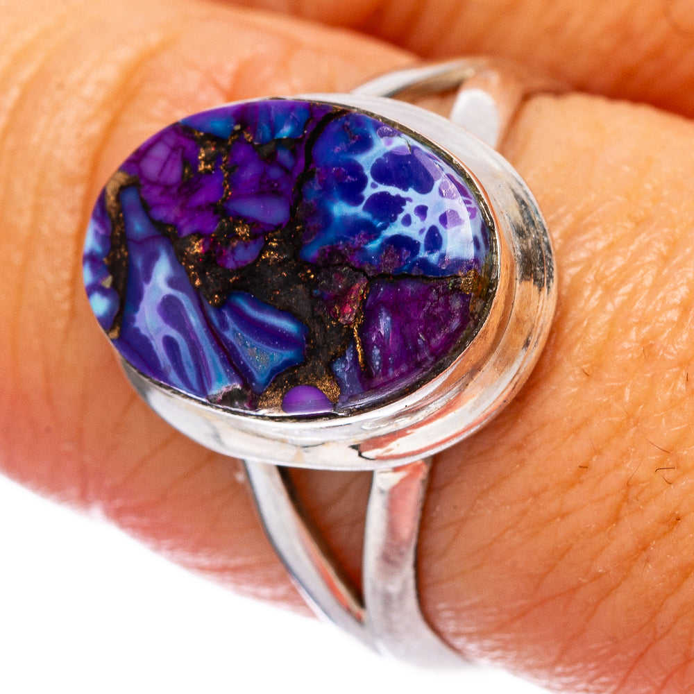 Purple Copper Composite Turquoise Ring Size 8 (925 Sterling Silver) R146523