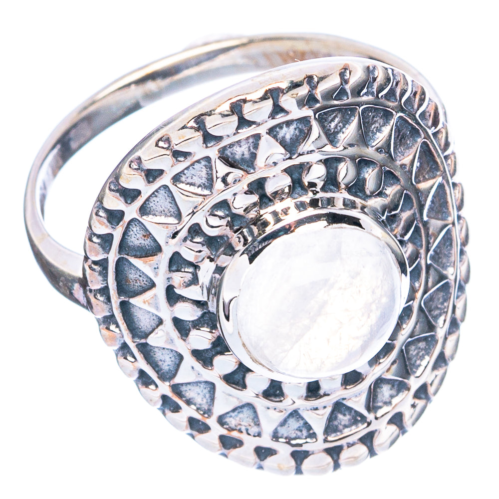 Rainbow Moonstone Ring Size 7.5 (925 Sterling Silver) R4743