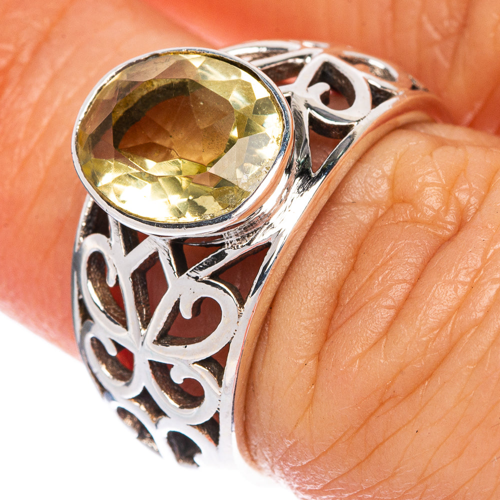 Faceted Citrine Ring Size 6 (925 Sterling Silver) R1414