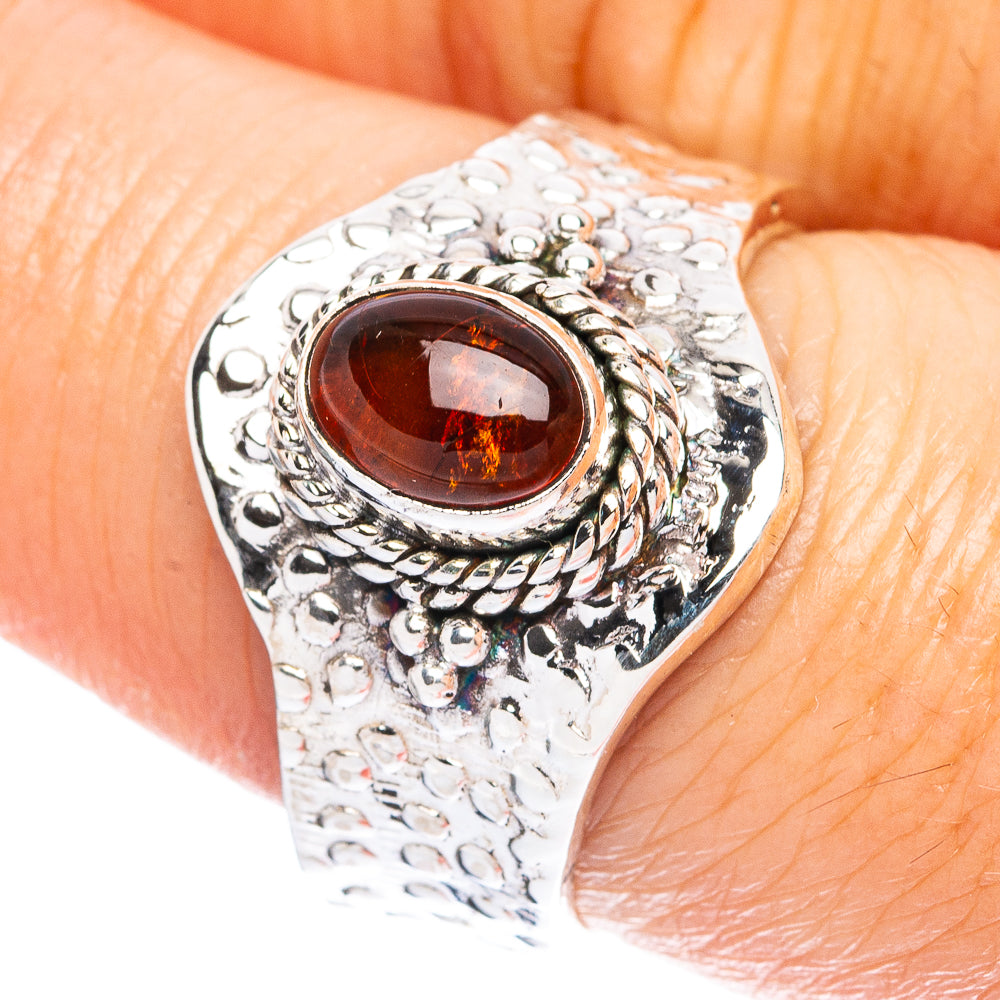 Amber Ring Size 7.5 (925 Sterling Silver) R3688