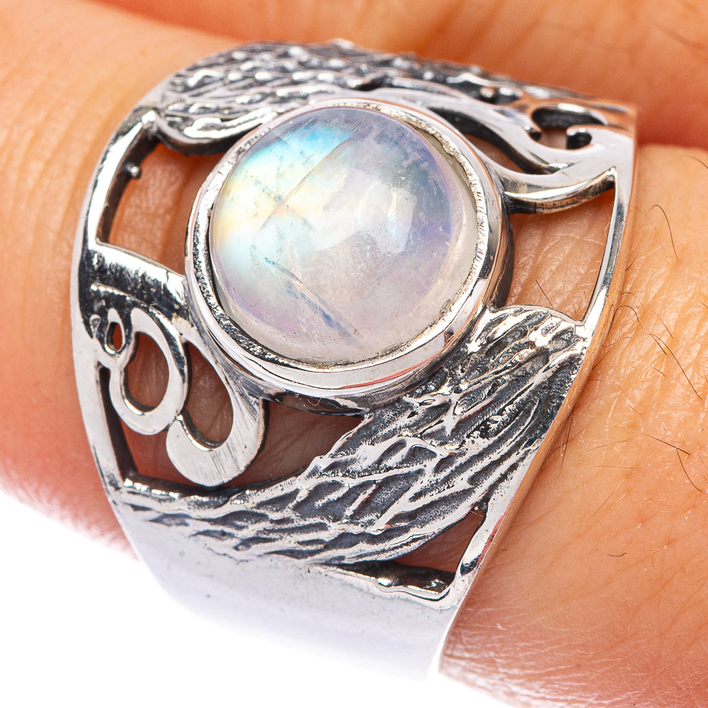 Rainbow Moonstone Ring Size 8 (925 Sterling Silver) R144919