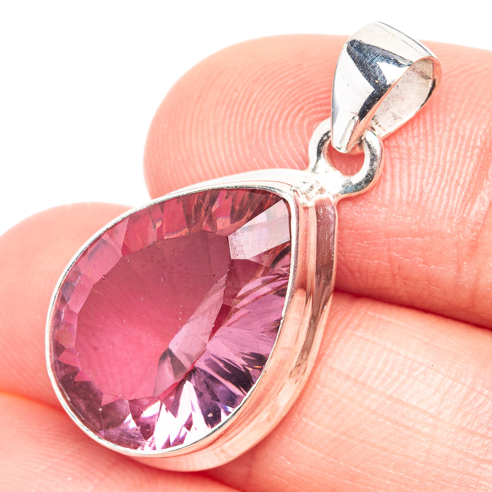 Faceted Color Change Alexandrite (Lab.) Pendant 1 1/8" (925 Sterling Silver) P39290