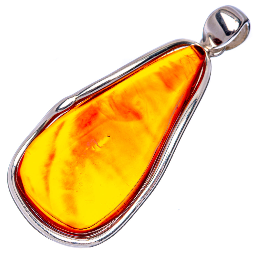 Anasilvercos Baltic Amber Pendant 2 1/8" (925 Sterlnig Silver)