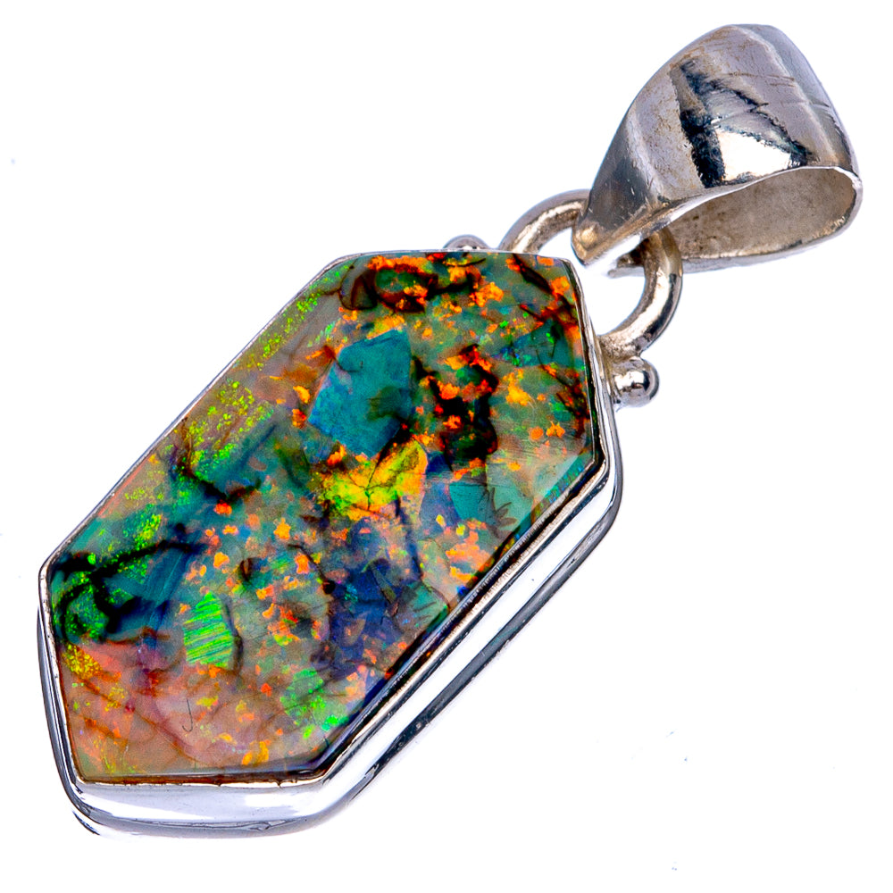 Rare Sterling Opal Pendant 1 1/4" (925 Sterling Silver) P40438