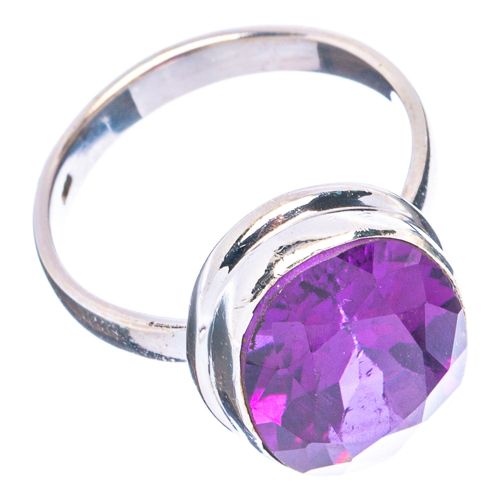 Lab Created Faceted Alexandrite Ring Size 6.75 (.925 Sterling Silver)
