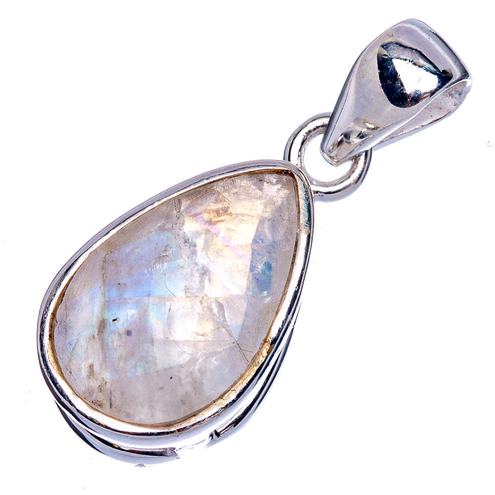 Rainbow Moonstone Pendant 1 1/8" (925 Sterling Silver) P40301