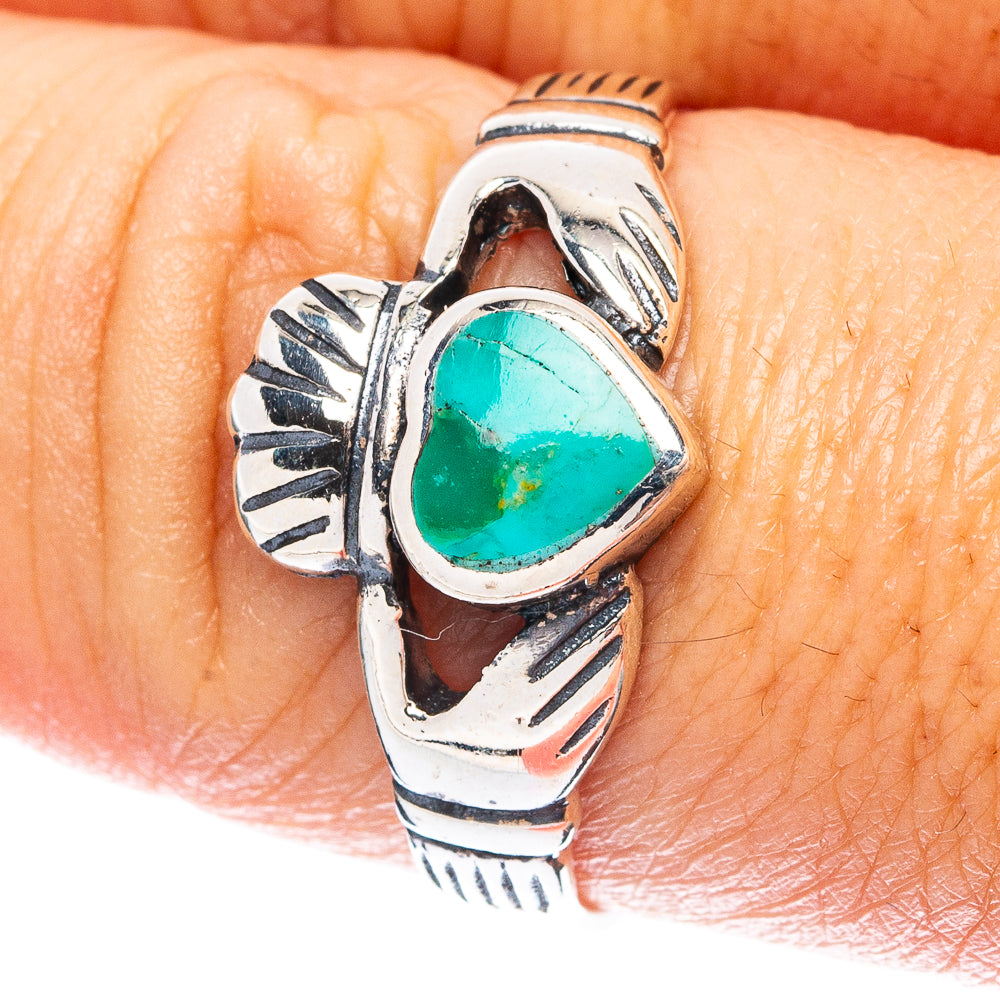 Rare Arizona Turquoise Heart Ring Size 8.5 (925 Sterling Silver) R4853