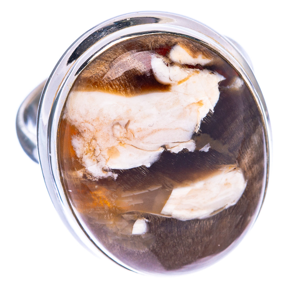 Peanut Wood Jasper Ring Size 7.5 (925 Sterling Silver) R1569