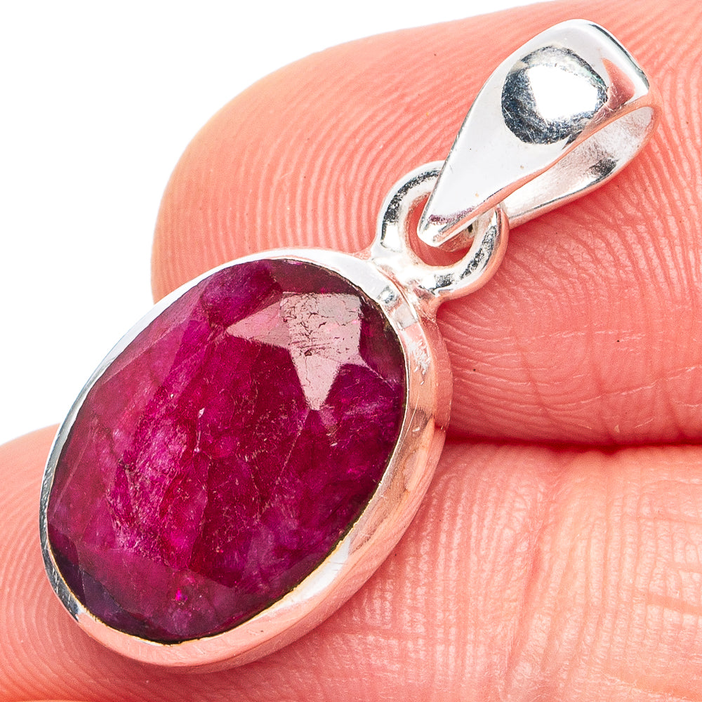 Red Sillimanite Pendant 1 1/8" (925 Sterling Silver) P45393