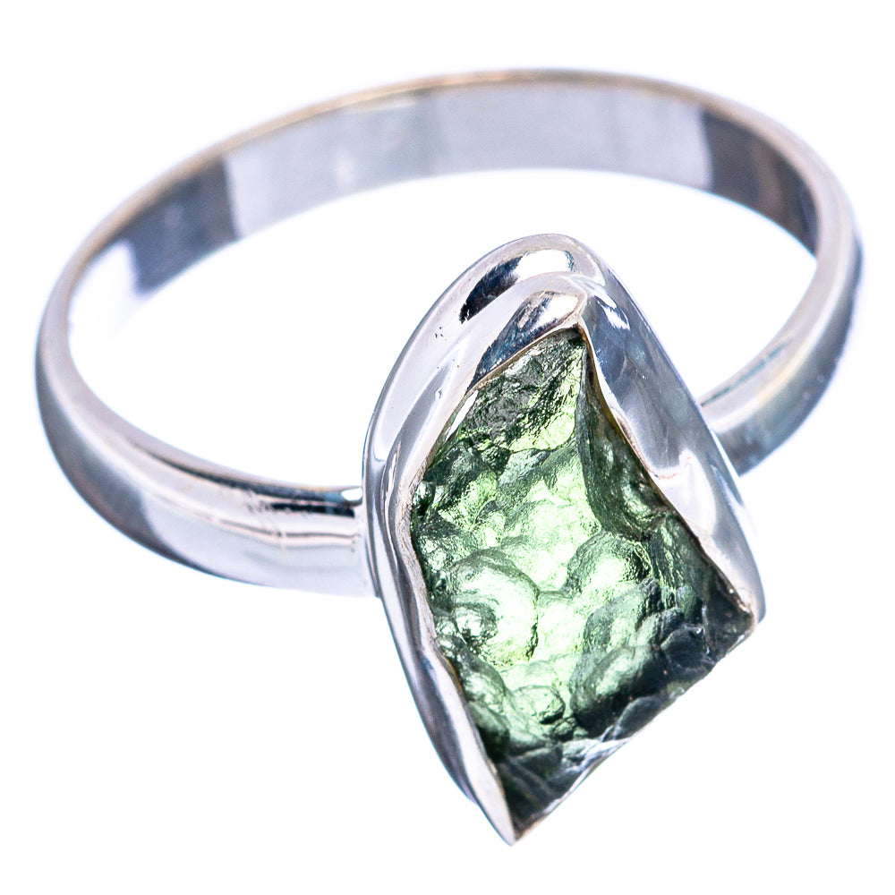 Rare Czech Moldavite Ring Size 9 (.925 Sterling Silver)