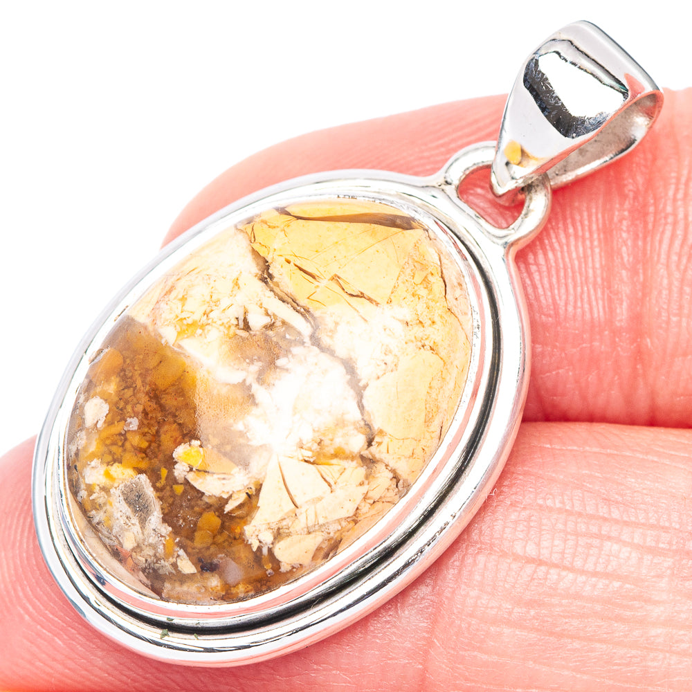 Brecciated Mookaite Jasper Pendant 1 1/4" (925 Sterling Silver) P40956