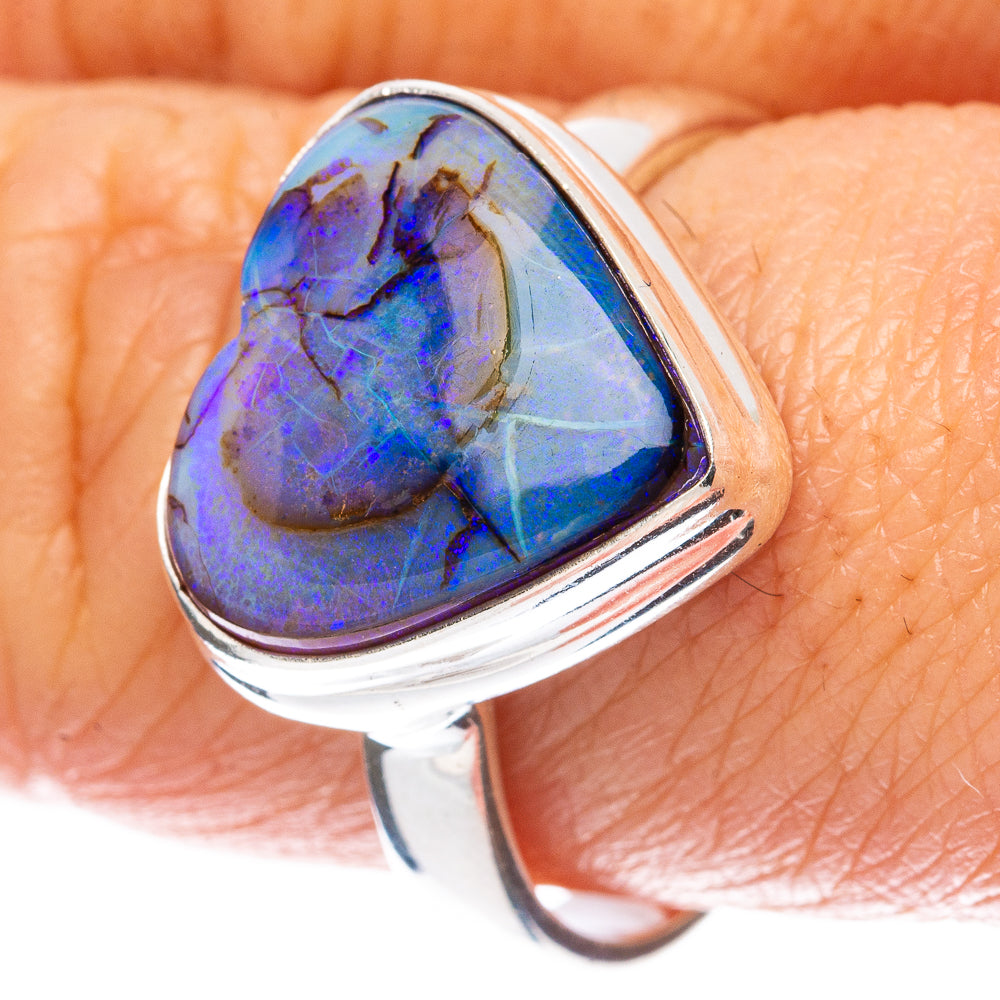 Rare Sterling Opal Heart Ring Size 9.25 (925 Sterling Silver) R2992