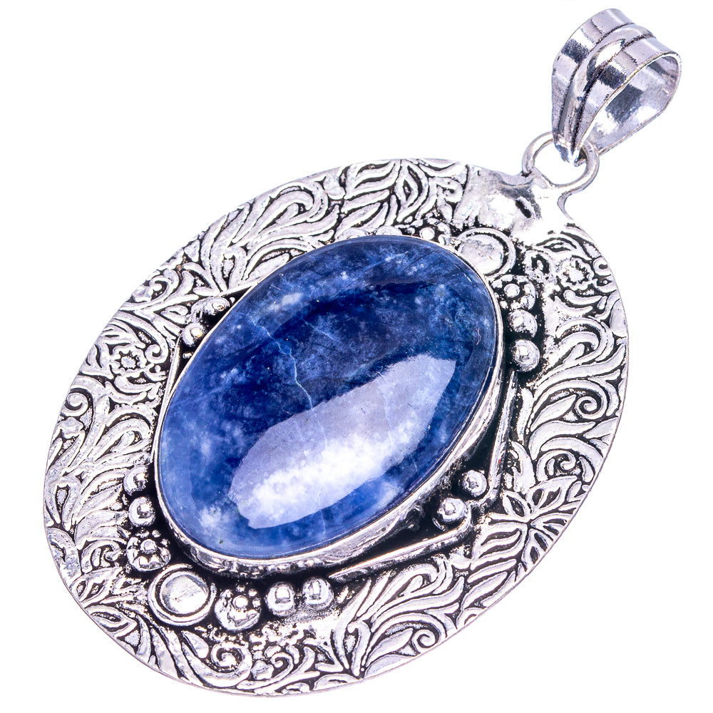 Sodalite Pendant 2 1/2" (German Silver)