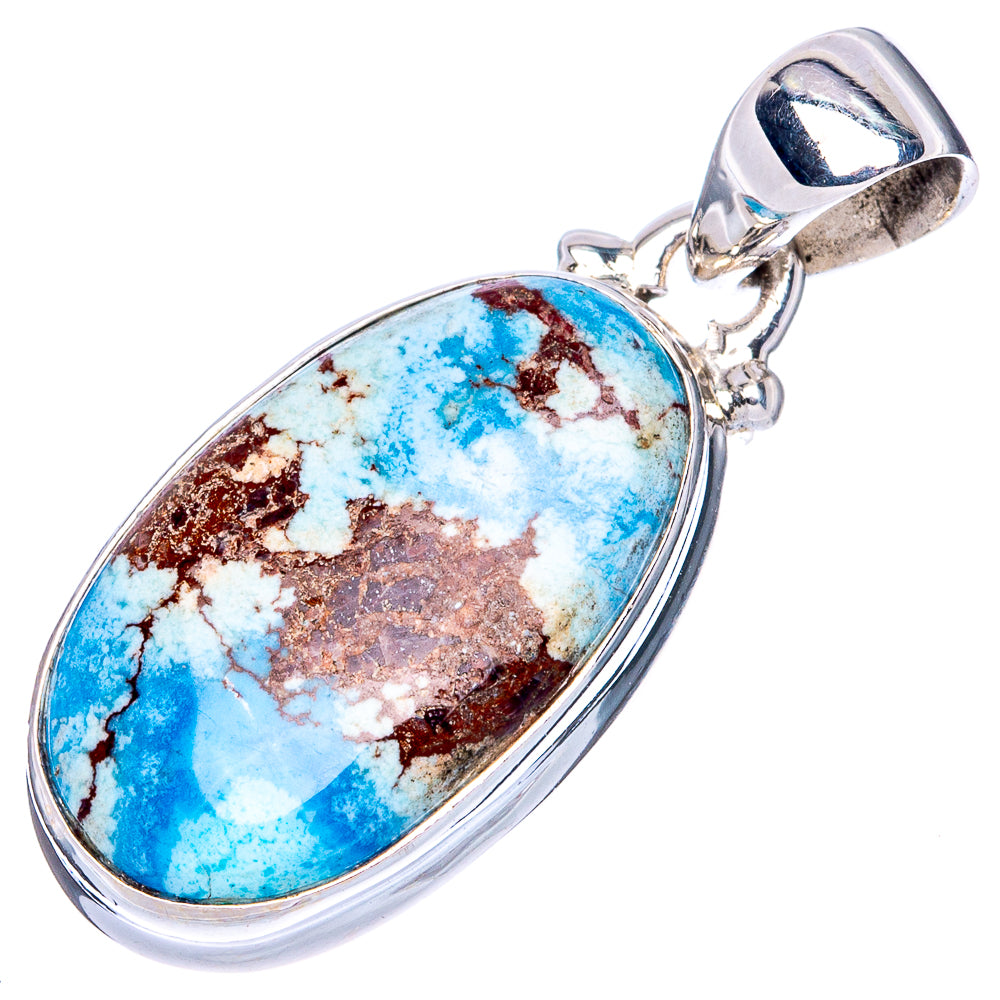 Rare Golden Hills Turquoise 925 Sterling Silver Pendant 1 1/4" (925 Sterling Silver) P41870