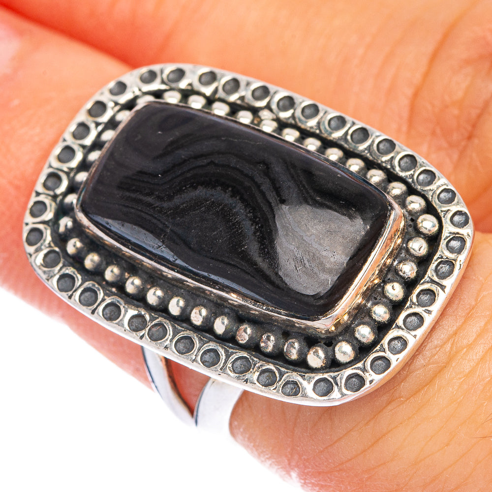 Large Psilomelane Ring Size 6 (925 Sterling Silver) R145301