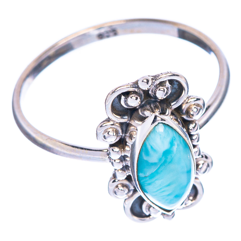 Larimar Dainty Ring Size 7.75 (925 Sterling Silver) R1139