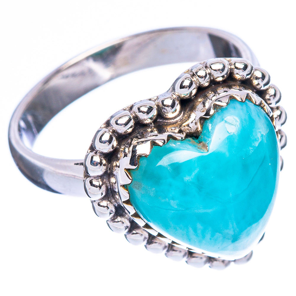 Larimar Heart Ring Size 6.75 (925 Sterling Silver) R2491