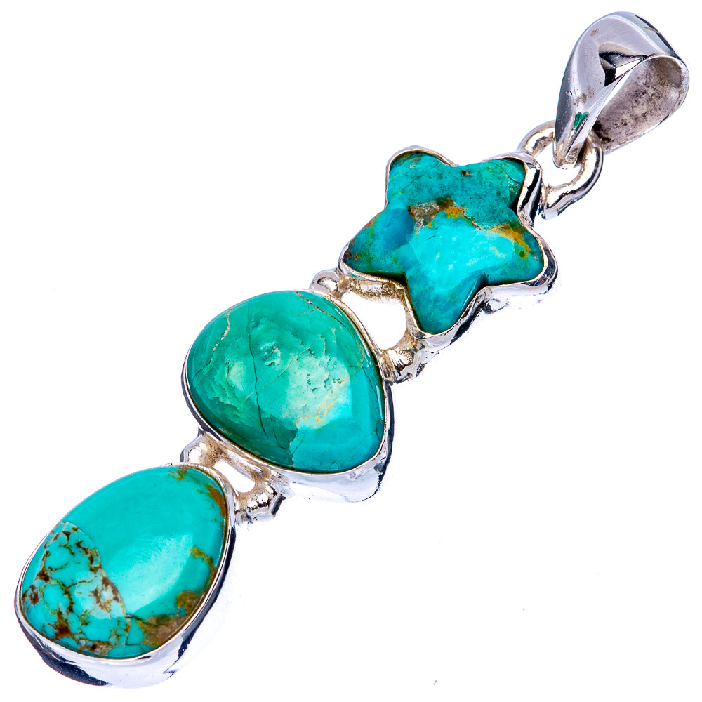 Kingman Turquoise Star Pendant 1 3/4" (925 Sterling Silver) P42750