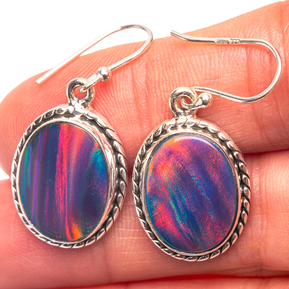 Aura Opal Earrings 1 3/8" (925 Sterling Silver) E432273