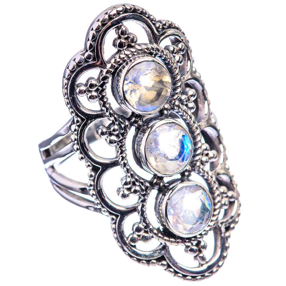 Rainbow Moonstone Ring Size 6.25 (925 Sterling Silver) R142112