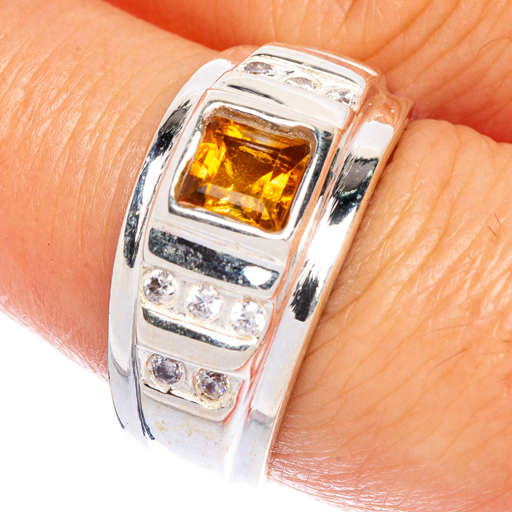 Faceted Citrine Ring Size 7.75 (925 Sterling Silver) R147086