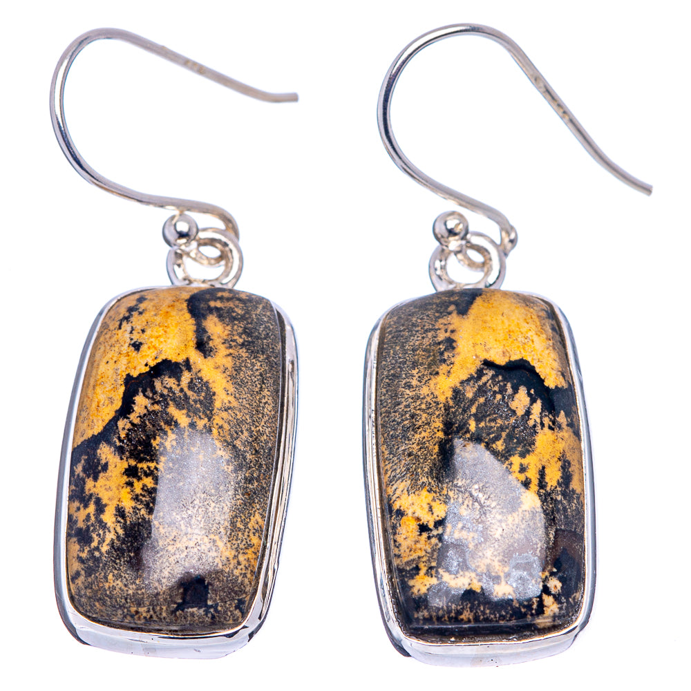Paintbrush Jasper Earrings 1 3/8" (.925 Sterling Silver)