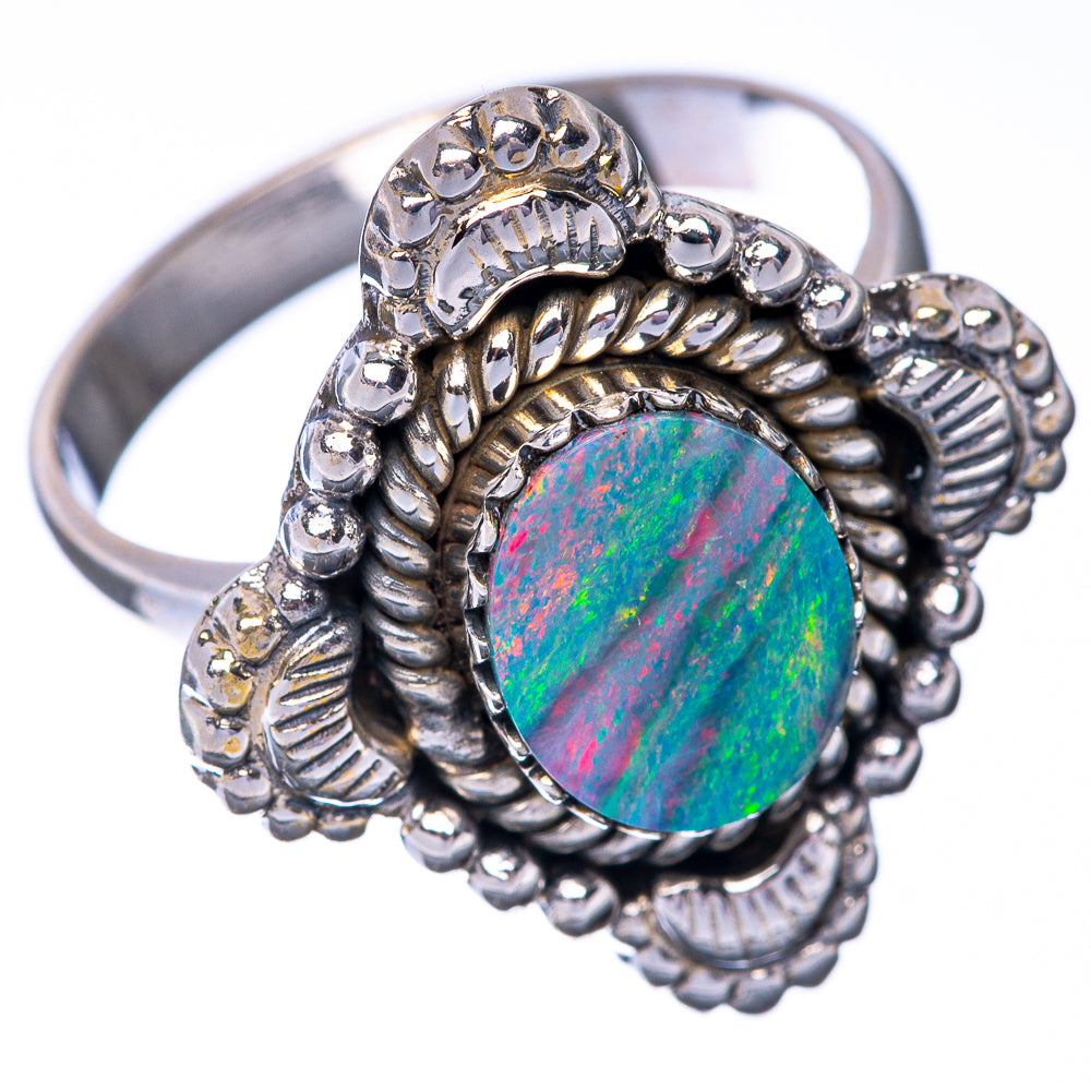 Doublet Fire Opal Ring Size 9 (925 Sterling Silver) R145110