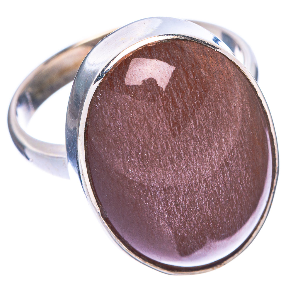 Chocolate Moonstone Ring Size 9 (925 Sterling Silver) R1553