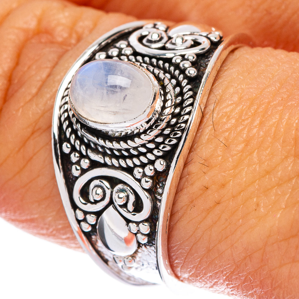 Rainbow Moonstone Ring Size 8.5 (925 Sterling Silver) R146391