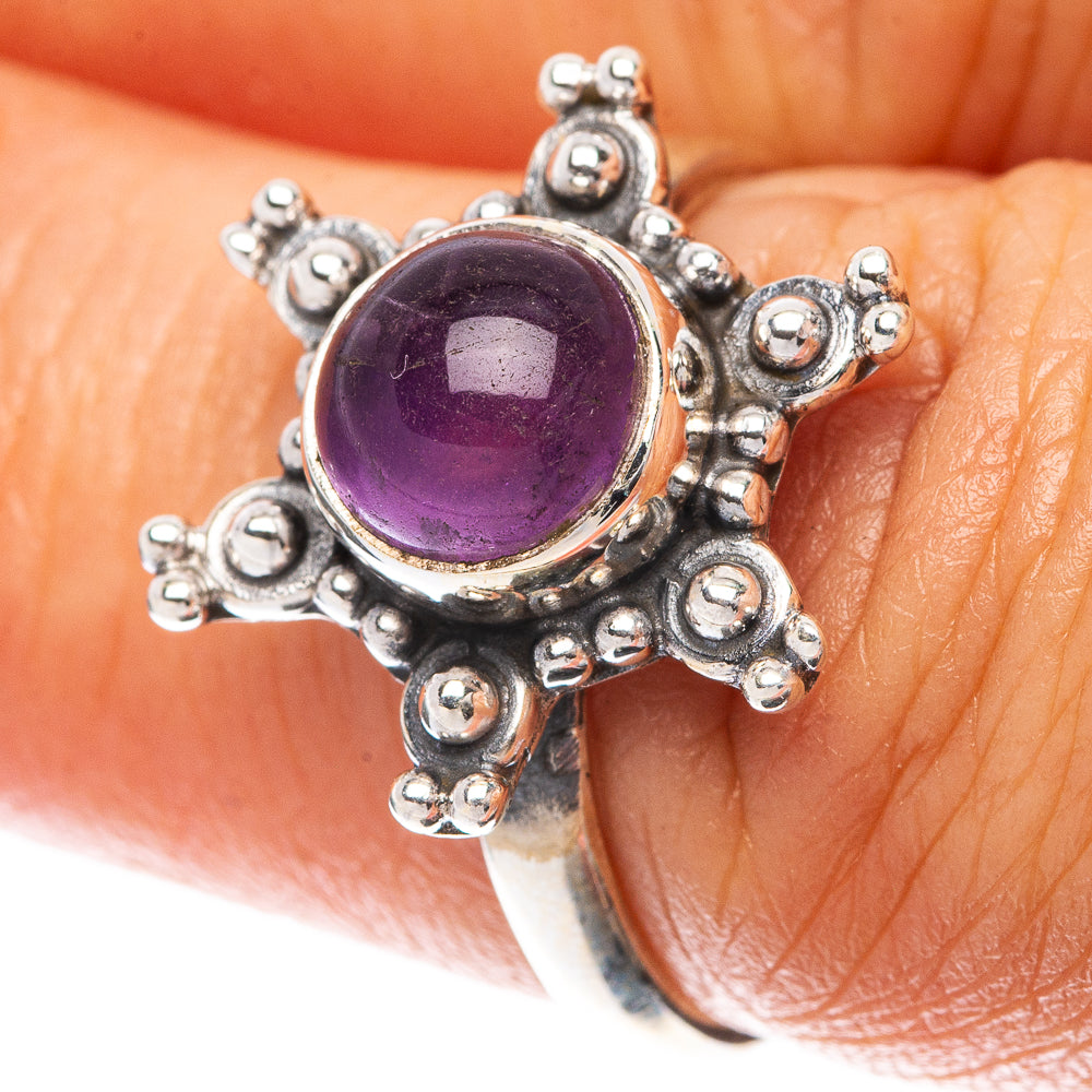 Amethyst Flower 925 Sterling Silver Ring Size 6.75 (925 Sterling Silver) R5479