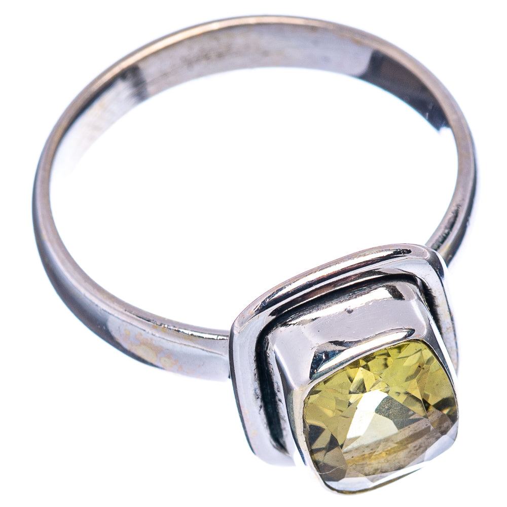 Faceted Lemon Quartz Ring Size 8 (.925 Sterling Silver)