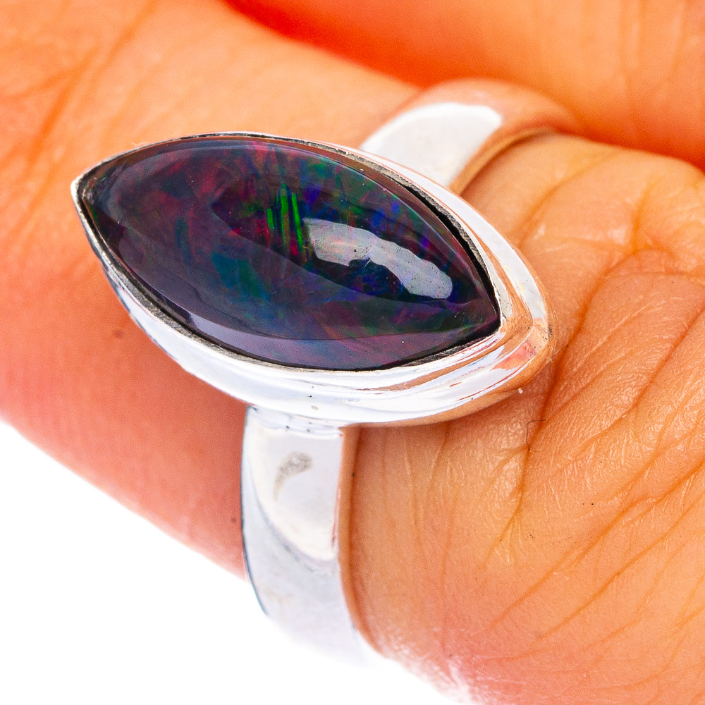 Black Opal Ring Size 6.75 (925 Sterling Silver) R144411
