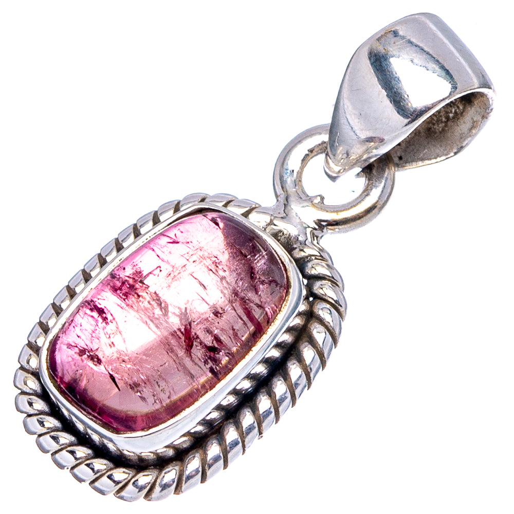 Rare Pink Tourmaline Pendant 7/8" (.925 Sterling Silver)