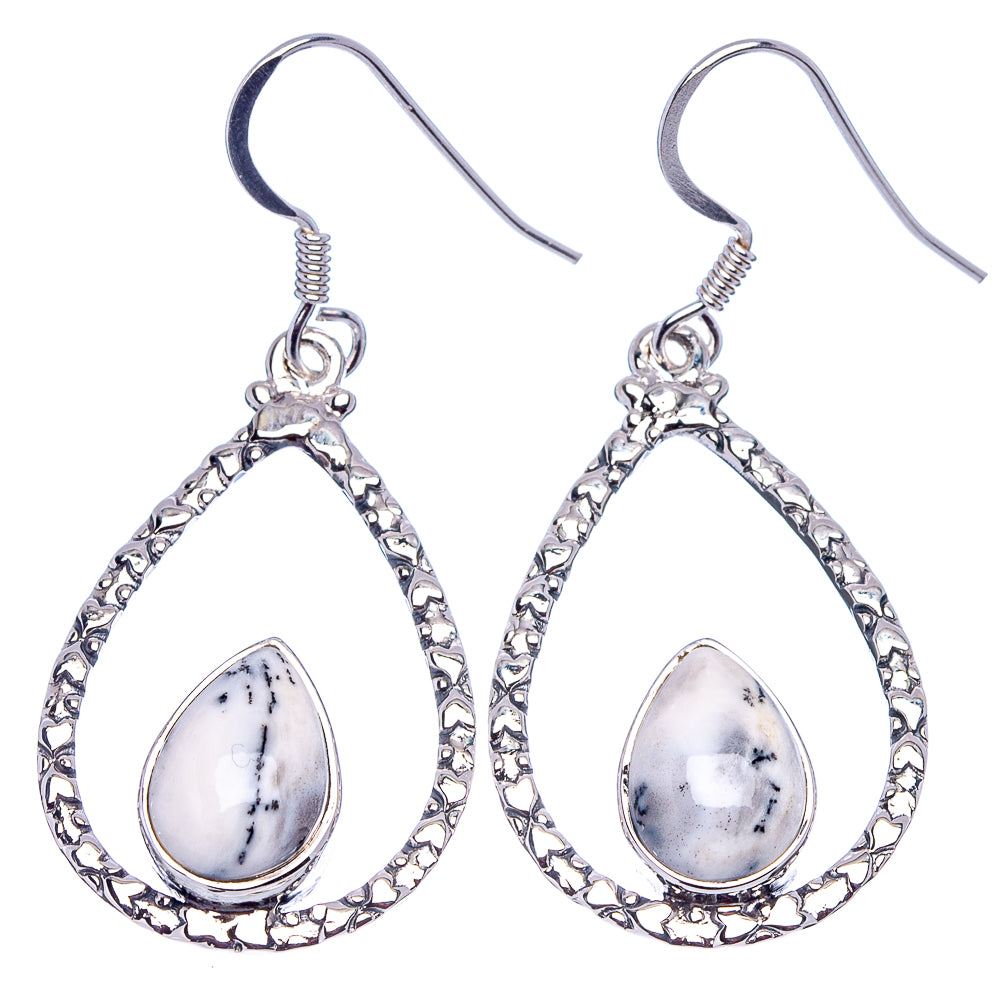 Premium Dendritic Opal Earrings 1 3/4" (.925 Sterling Silver)
