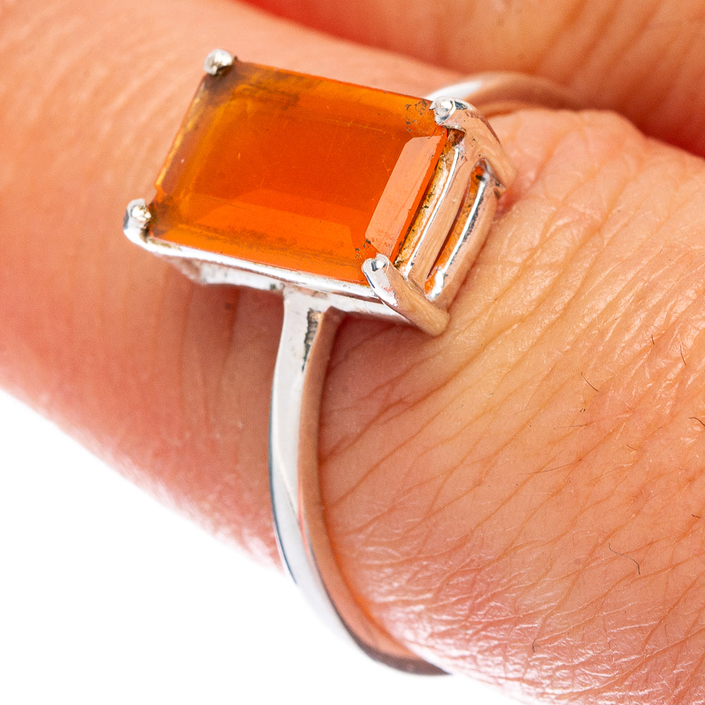 Rare Mexican Fire Opal Ring Size 7.75 (925 Sterling Silver) R146629