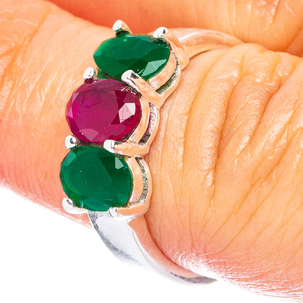 Green Onyx 925 Sterling Silver Ring Size 6.75 (925 Sterling Silver) R6218