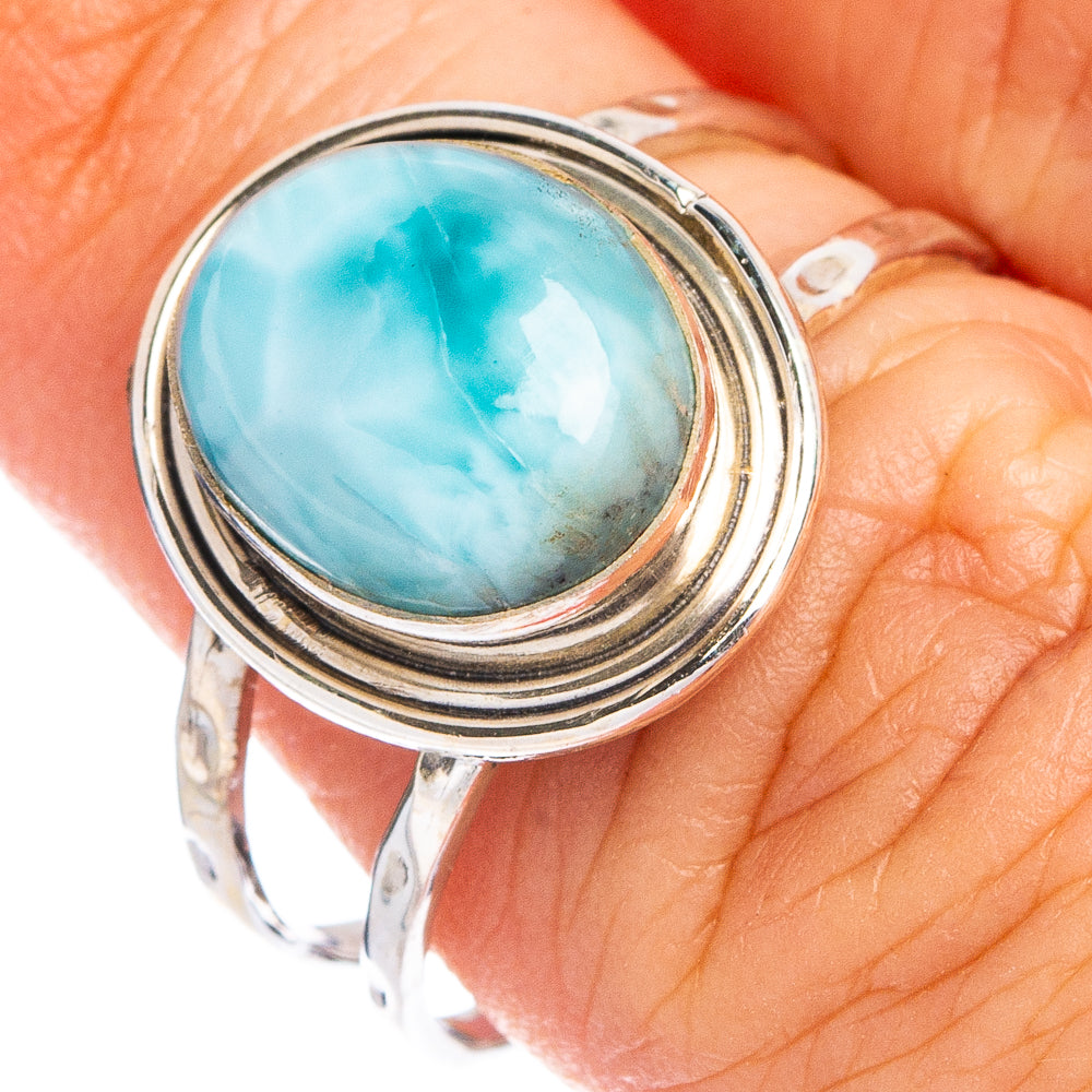Rare Larimar Ring Size 7.75 (.925 Sterling Silver)
