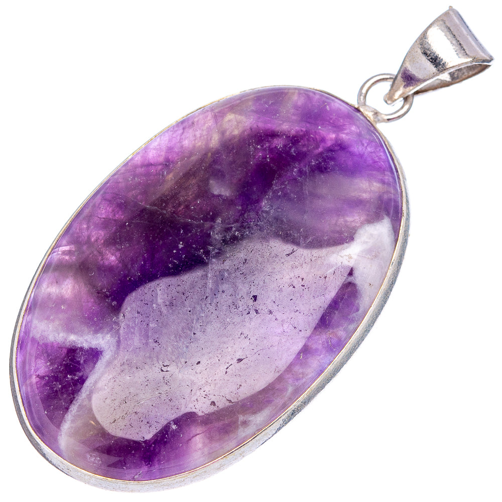 Fluorite Pendant 2 1/8" (Silver Plated)