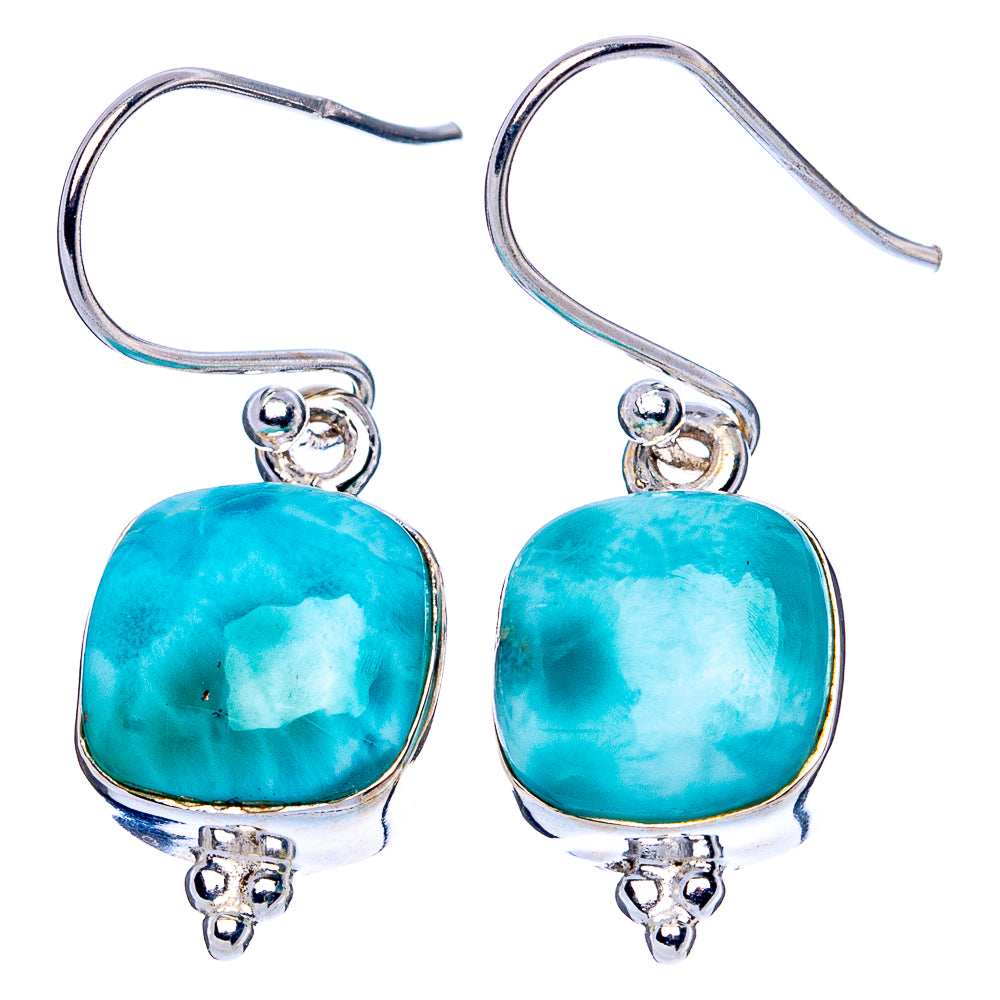 Larimar 925 Sterling Silver Earrings 1 1/8" (925 Sterling Silver) E1959
