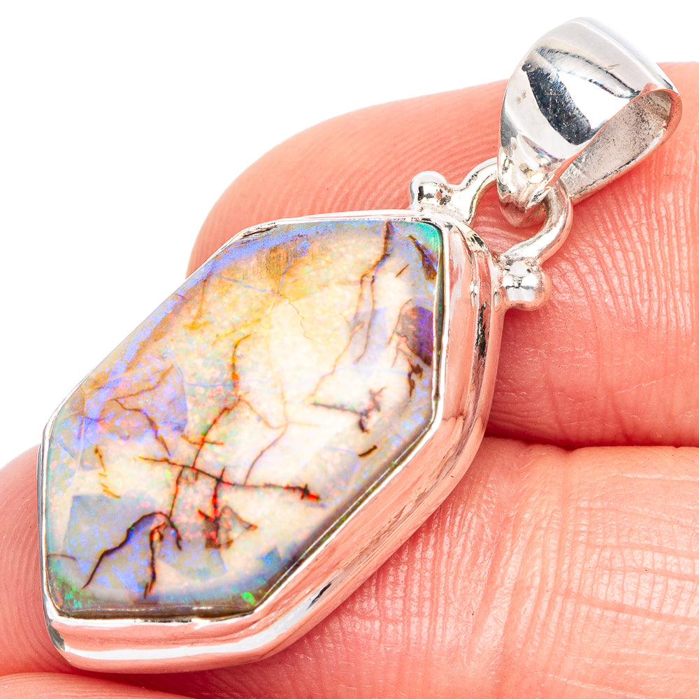Rare Sterling Opal Pendant 1 3/8" (925 Sterling Silver) P41566
