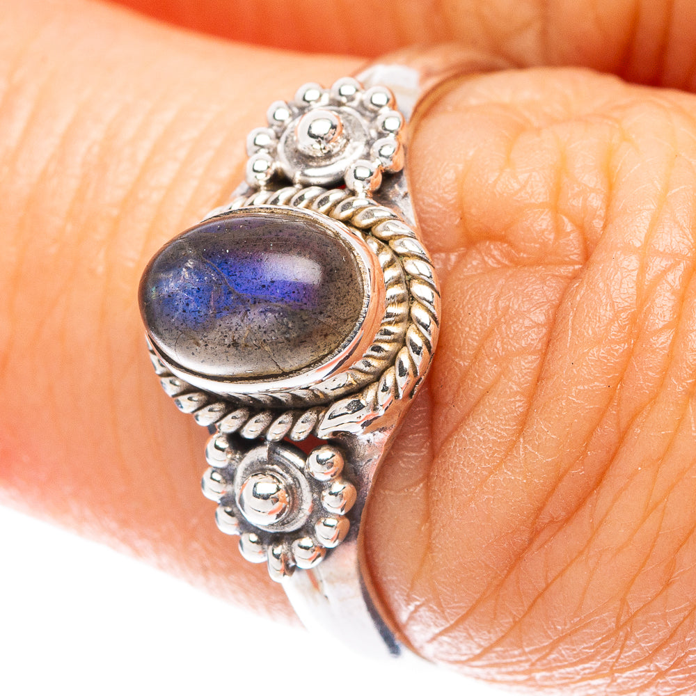 Labradorite Dainty Ring Size 6.75 (925 Sterling Silver) R5987