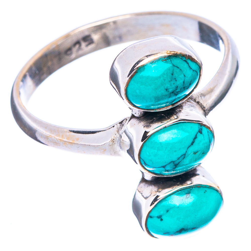 Tibetan Turquoise Dainty Ring Size 8.25 (925 Sterling Silver) R5280