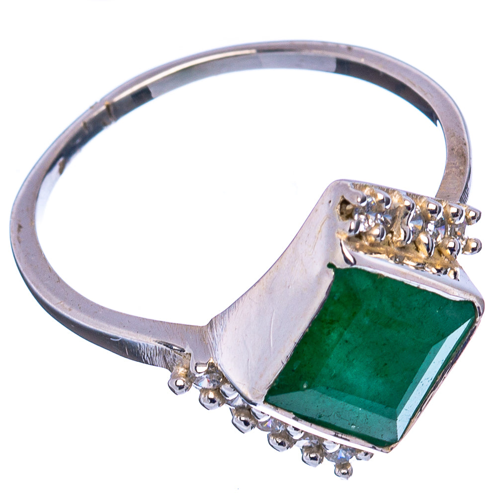 Indian Emerald Ring Size 9.5 (.925 Sterling Silver)