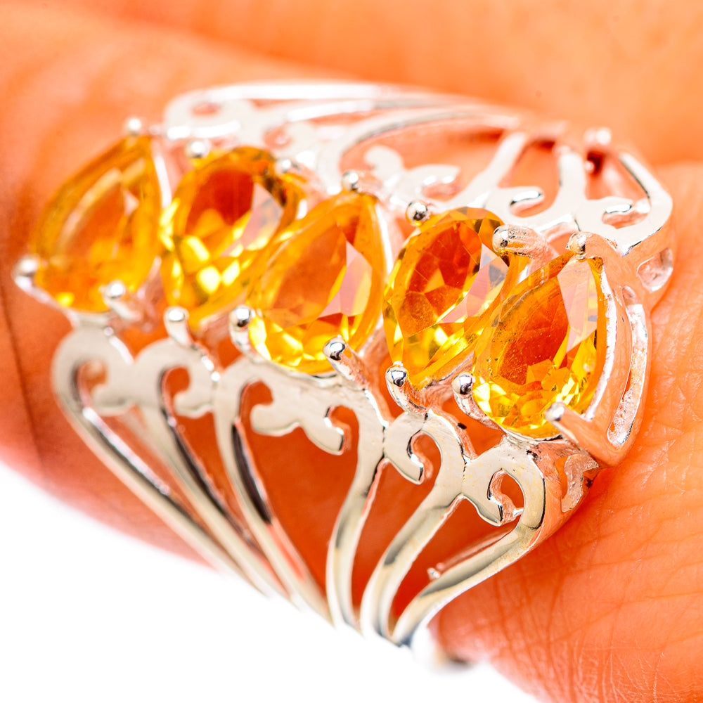 Faceted Citrine Ring Size 8.5 (925 Sterling Silver) RING139052